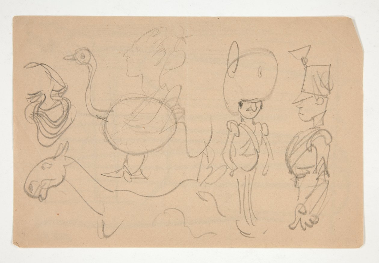 Ark med doodles av Edwin Austin Abbey