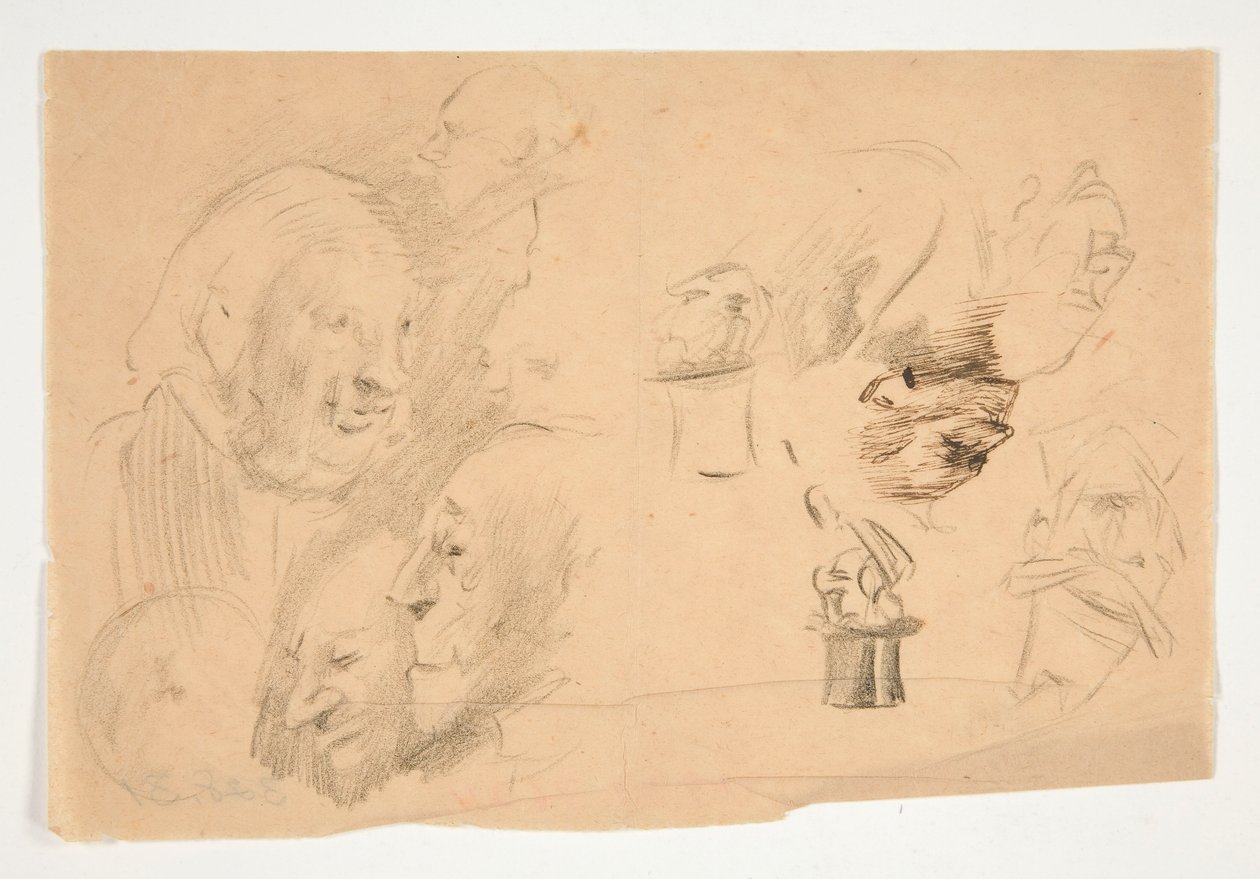 Ark med skisser av Edwin Austin Abbey