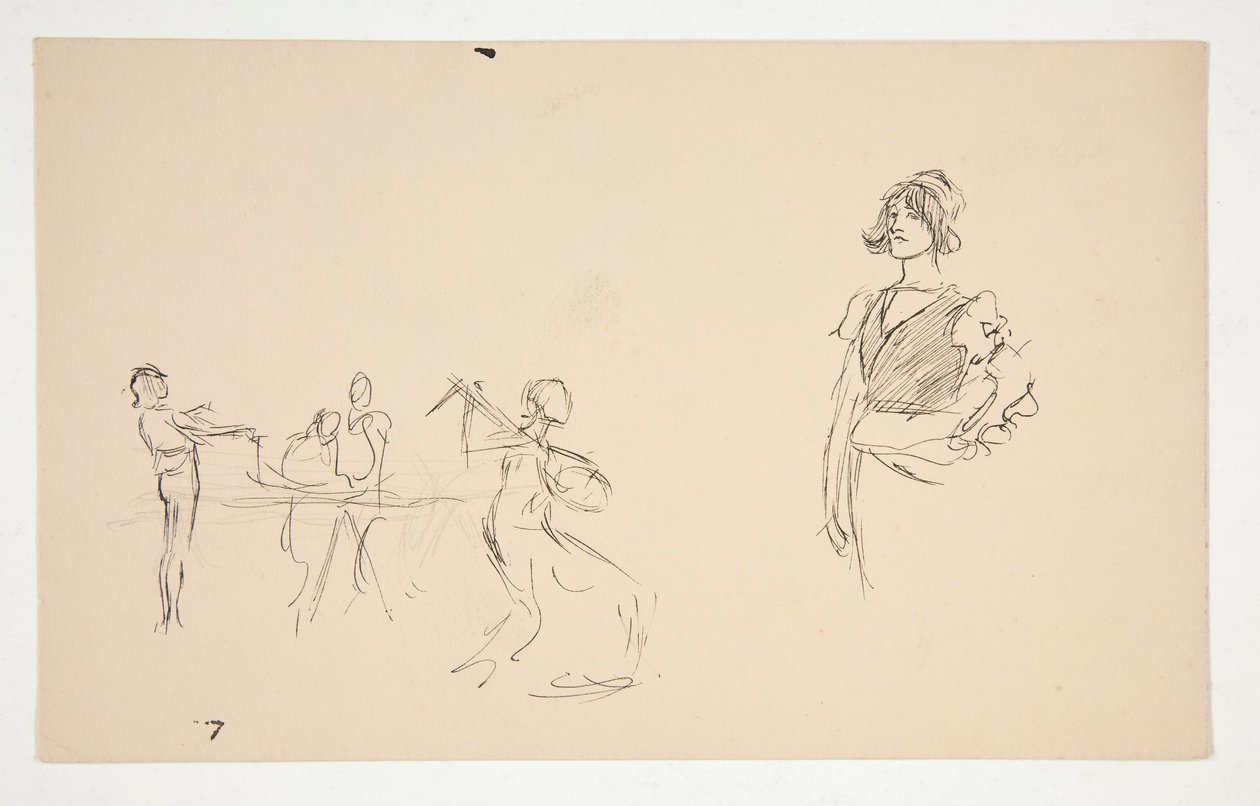 Ark med skisser av Edwin Austin Abbey