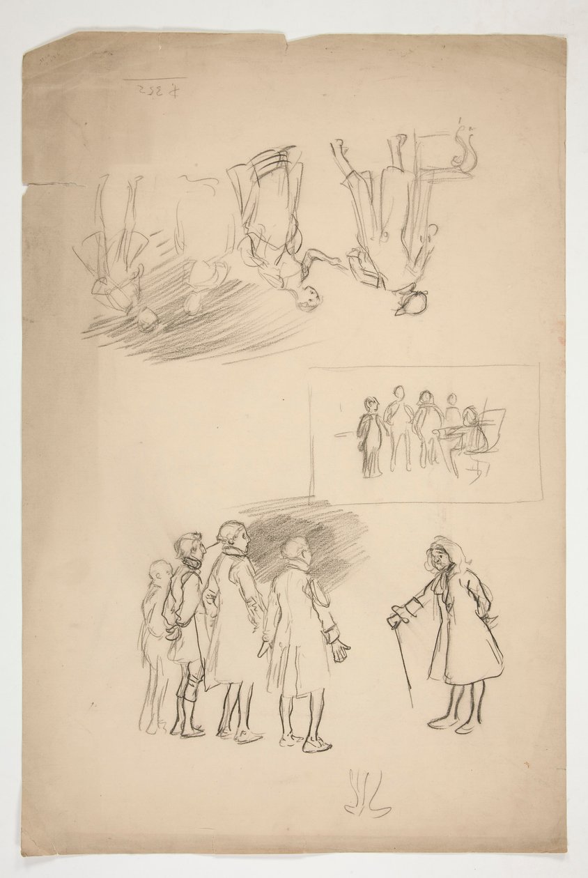 Ark med studier av Edwin Austin Abbey