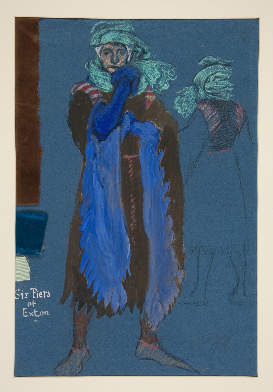 Six Piers of Exton, kostymeskisse for Henry Irving av Edwin Austin Abbey