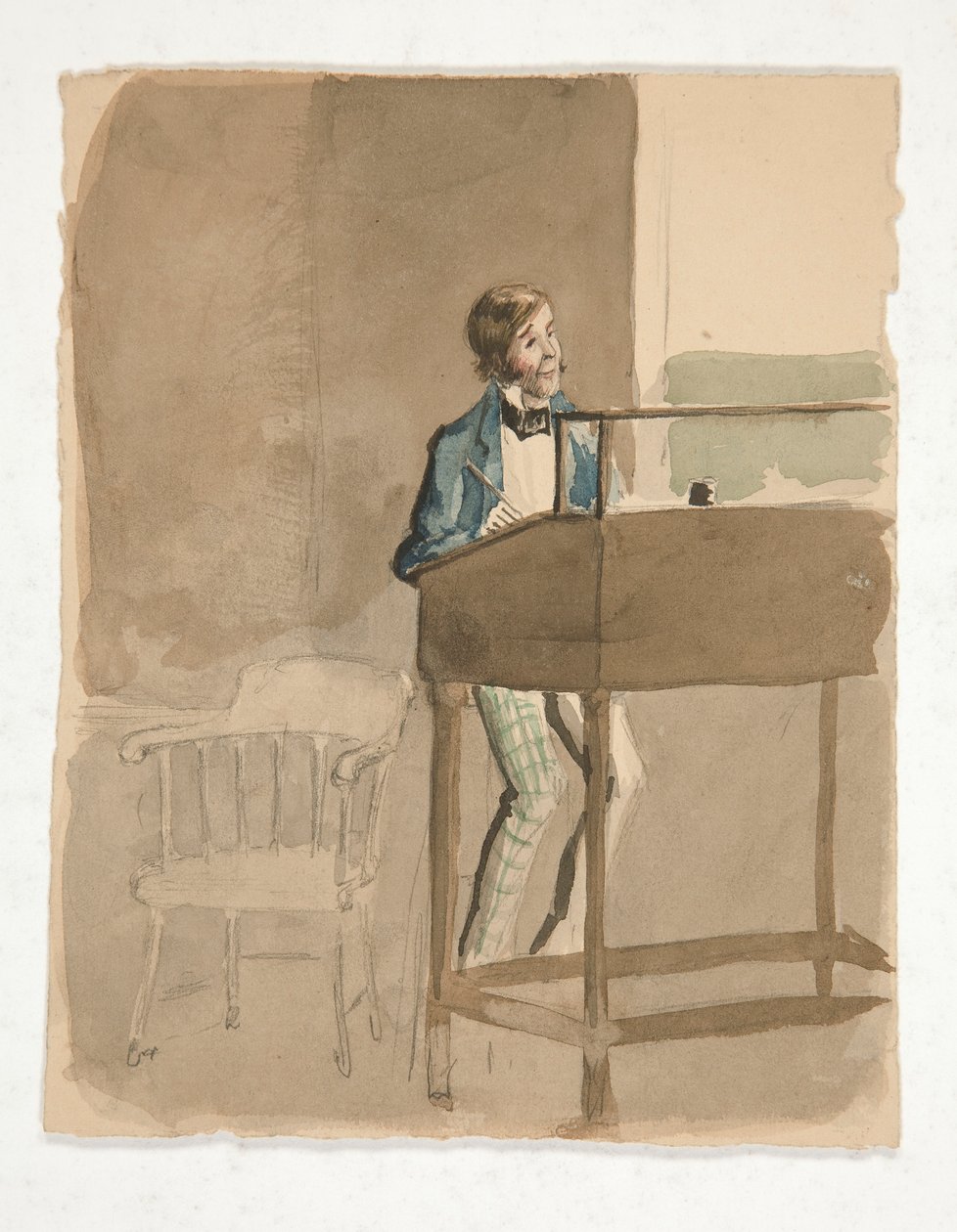 Skisse for Charles Dickens av Edwin Austin Abbey