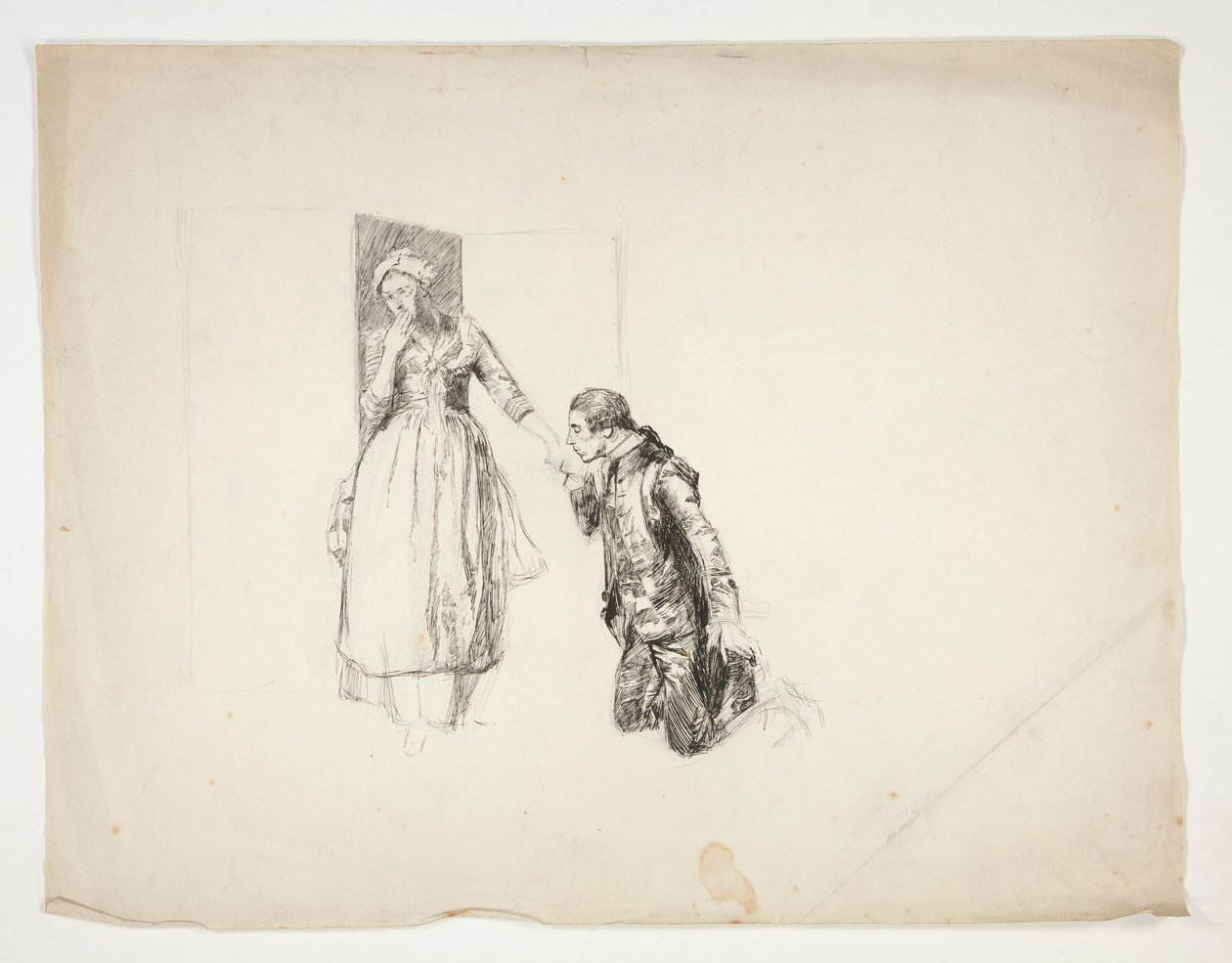 Skisse for Oliver Goldsmith av Edwin Austin Abbey