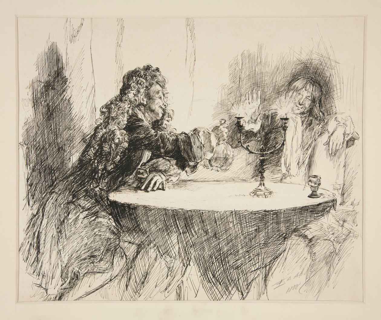 Skisse for The Noble Patron av Edwin Austin Abbey