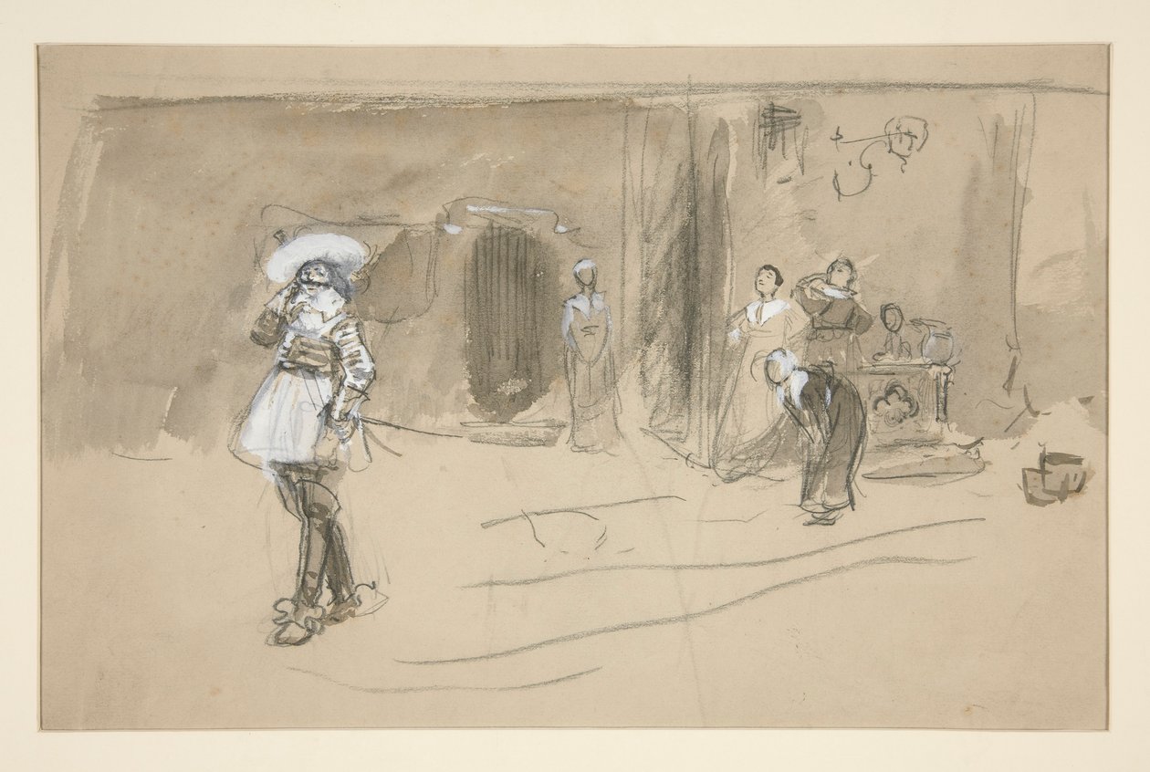 Skisse for en illustrasjon for Selections from the Poetry of Robert Herrick (bok utgitt av Harper i 1882, tidligere utgitt i Harper av Edwin Austin Abbey