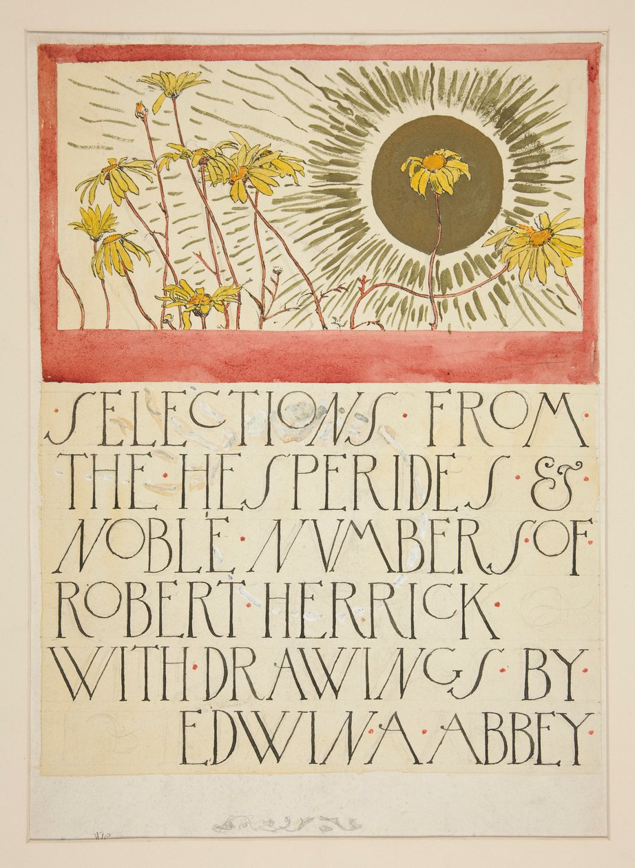 Skisse for en illustrasjon for Selections from the Poetry of Robert Herrick (bok utgitt av Harper i 1882, tidligere utgitt i Harper av Edwin Austin Abbey