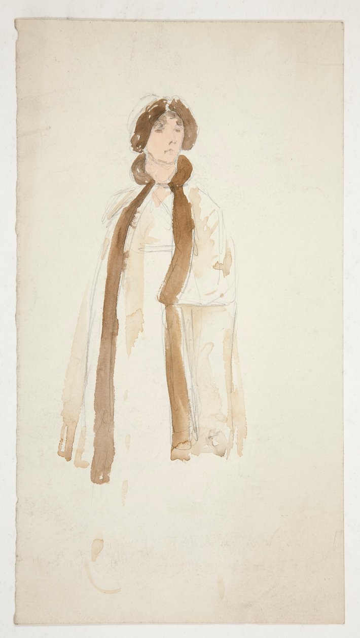 Skisse av en kvinne - kostymestudie for et teaterstykke? av Edwin Austin Abbey