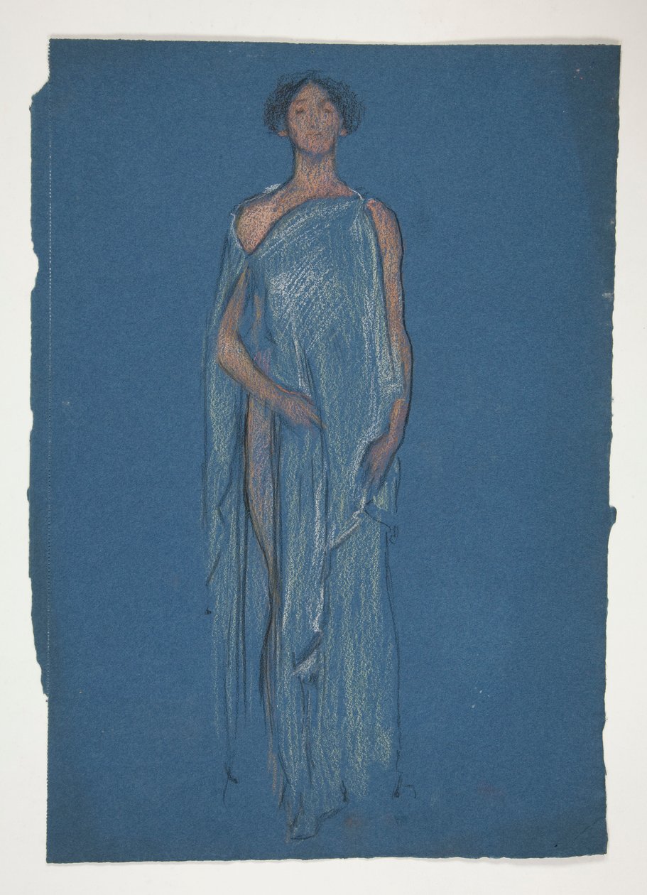 Skisse av en kvinne - kostymestudie for et teaterstykke? av Edwin Austin Abbey