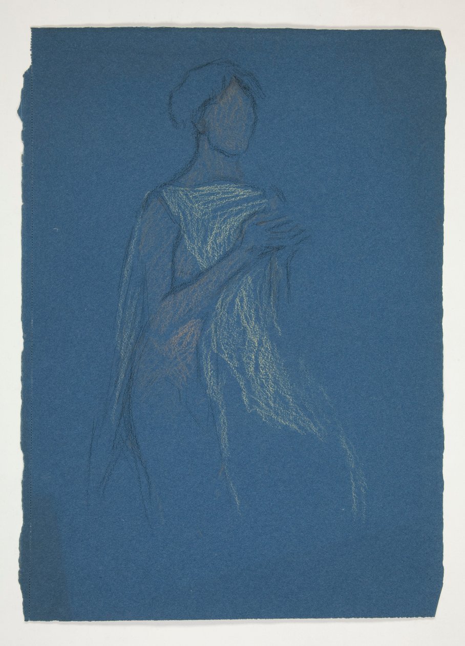 Skisse av en kvinne - kostymestudie for et teaterstykke? av Edwin Austin Abbey