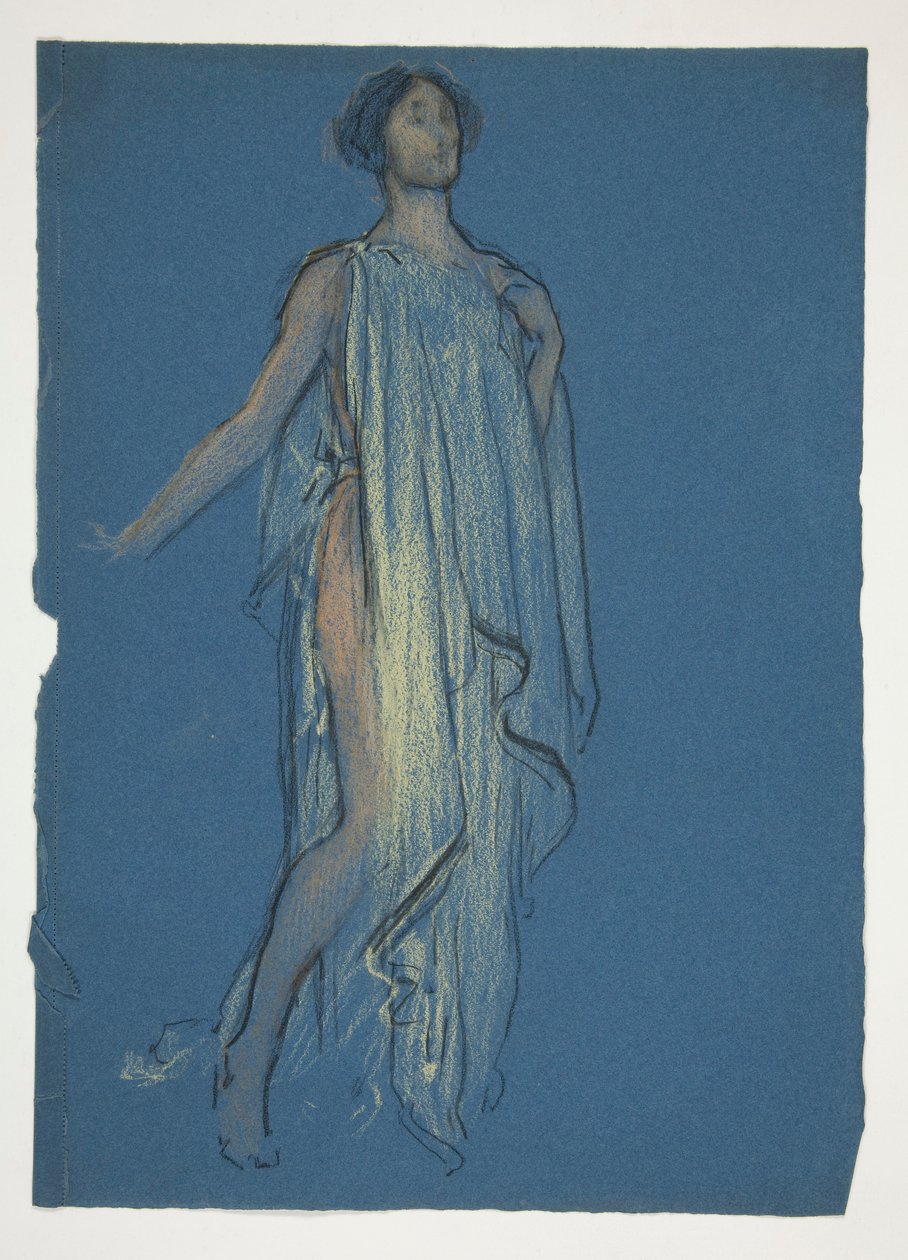 Skisse av en kvinne - kostymestudie for et teaterstykke? av Edwin Austin Abbey