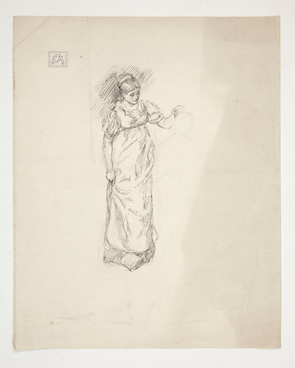 Skisse av en kvinne - uidentifisert illustrasjon av Edwin Austin Abbey