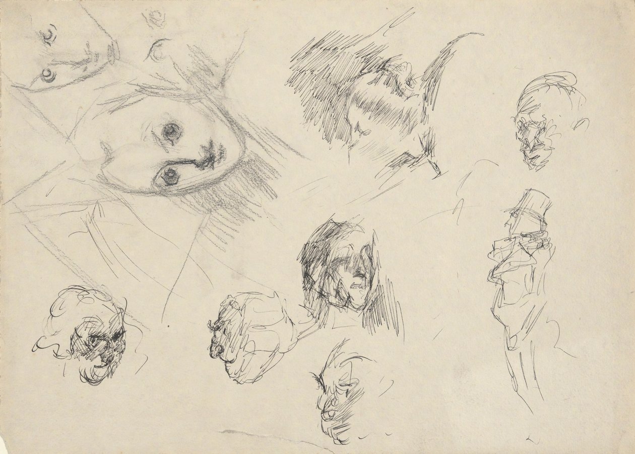 Studier av hoder av Edwin Austin Abbey