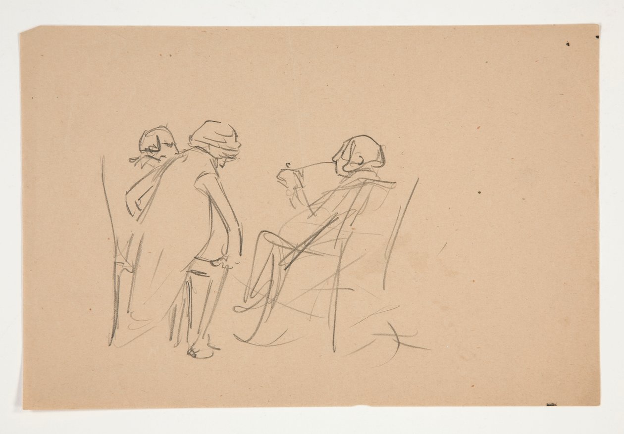Studie for .1207 - illustrasjon for Oliver Goldsmith av Edwin Austin Abbey
