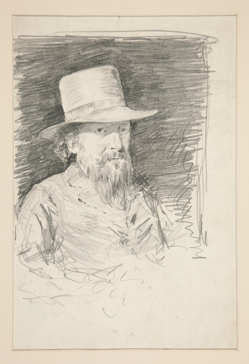 Studie for General Meade: skisse for veggmaleri for delstatsbygningen i Harrisburg, Pennsylvania, 1902-1911 (fullført av John Singer Sargent) av Edwin Austin Abbey