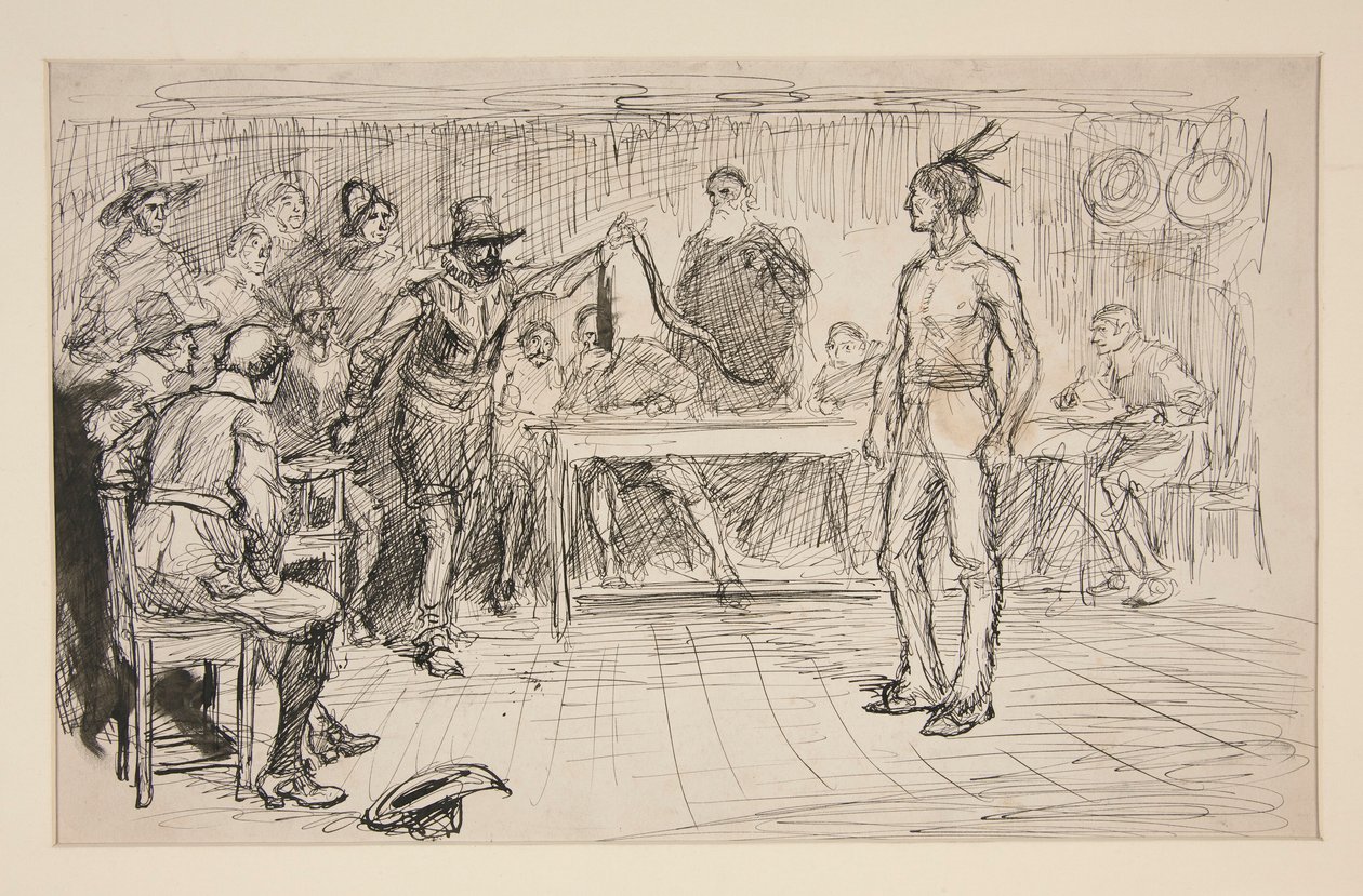 Studie for Miles Standish av Edwin Austin Abbey