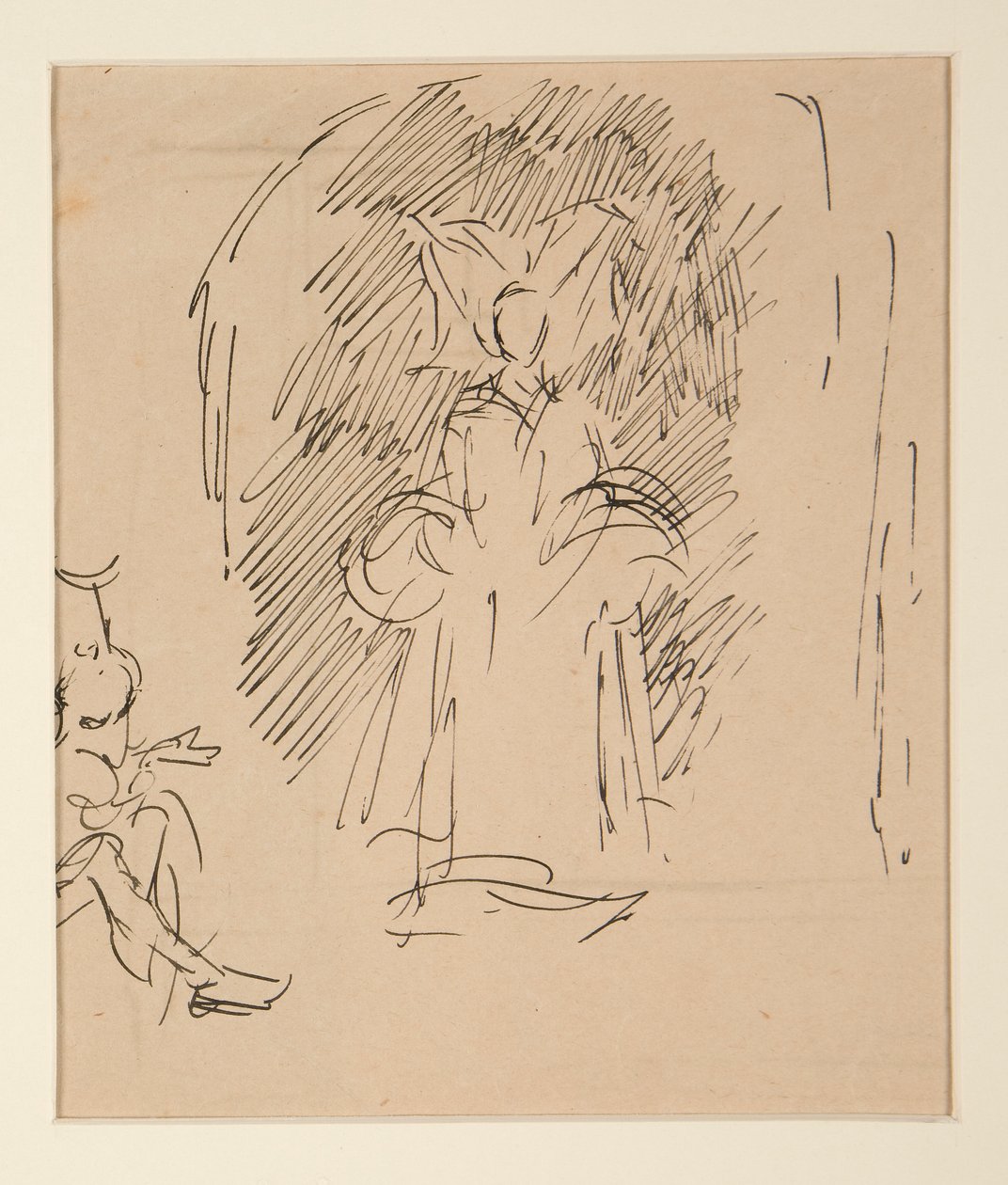 Studie for prest og den store dame (akvarell) av Edwin Austin Abbey