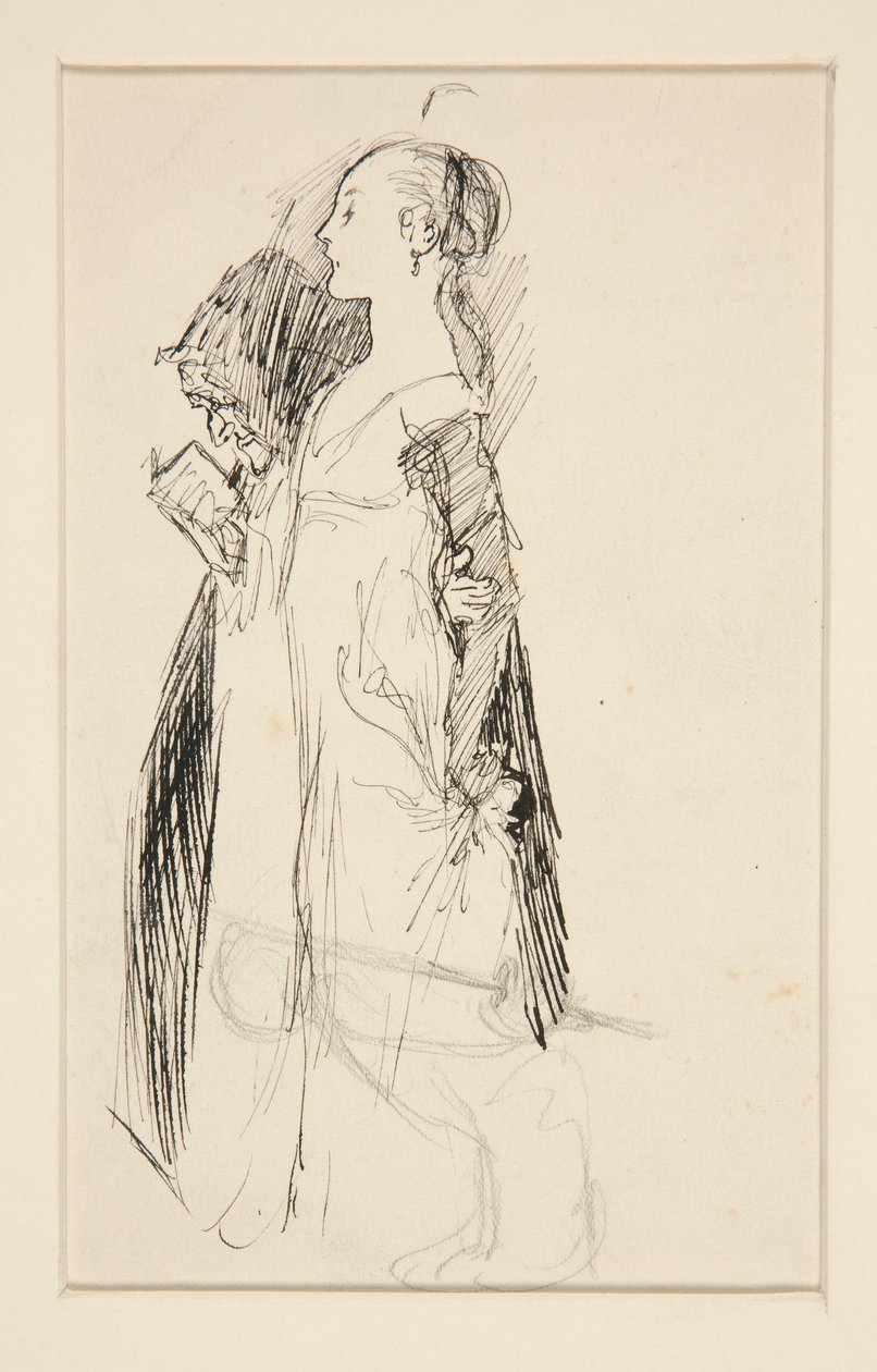 Studie for The Education of Isabella (oljemaleri) av Edwin Austin Abbey