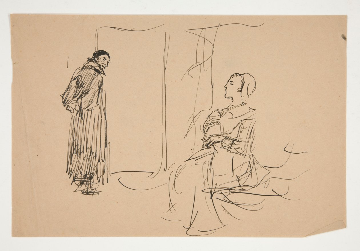 Studie for The Scarlet Letter (oljemaleri) av Edwin Austin Abbey
