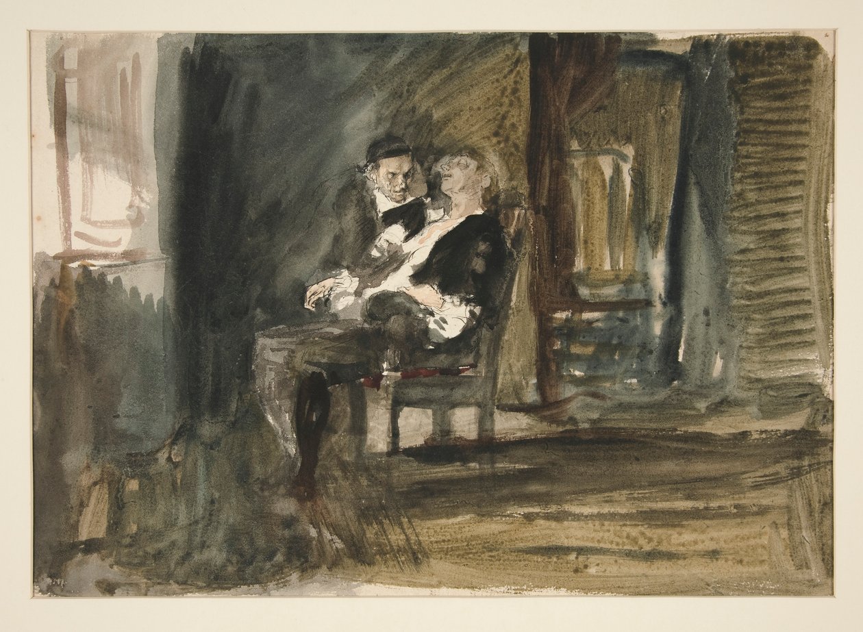 Studie for The Scarlet Letter (oljemaleri) av Edwin Austin Abbey