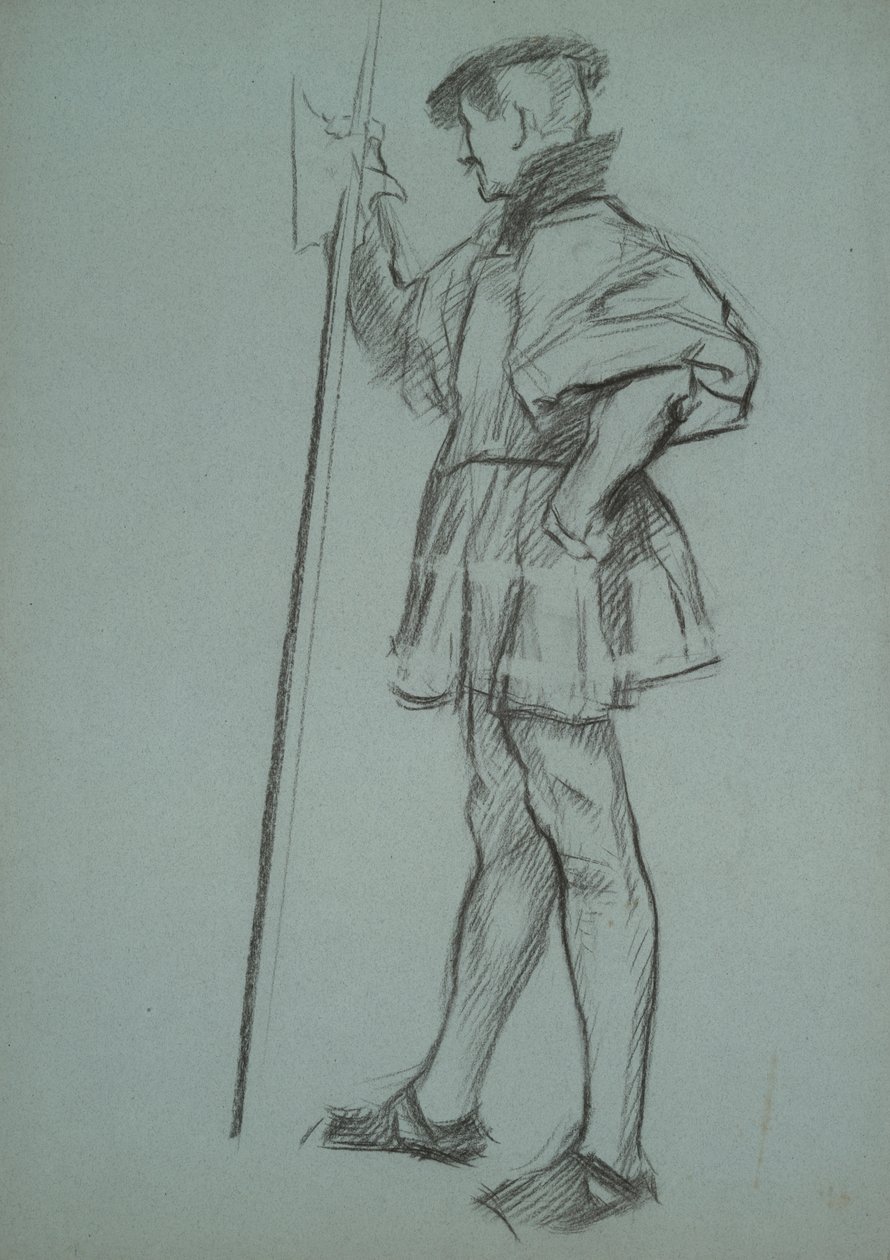 Studie for The Trial of Queen Catherine av Edwin Austin Abbey