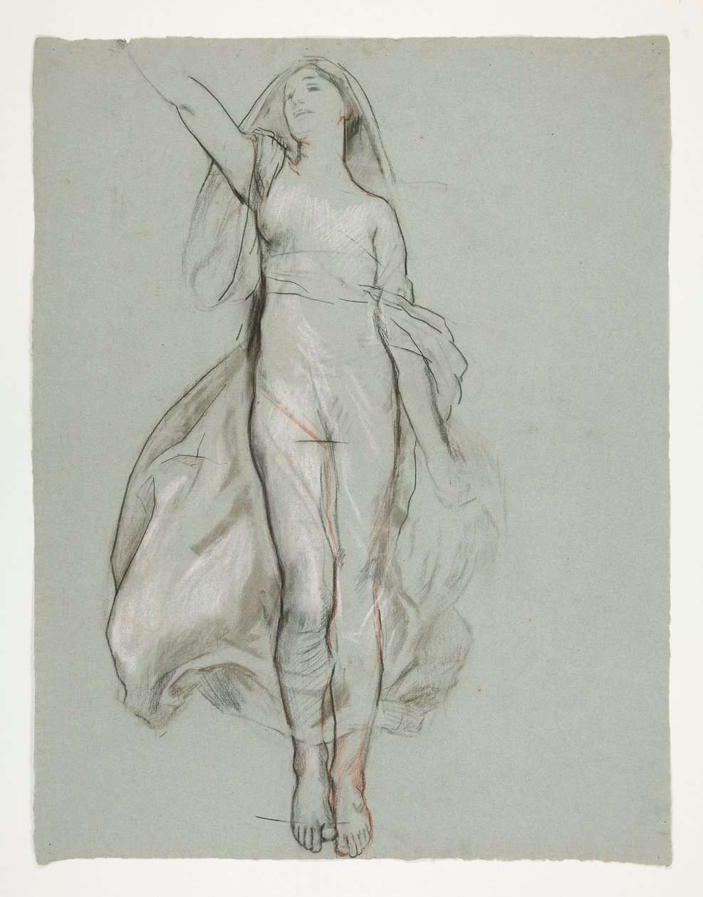Studie for sentral figur i av Edwin Austin Abbey