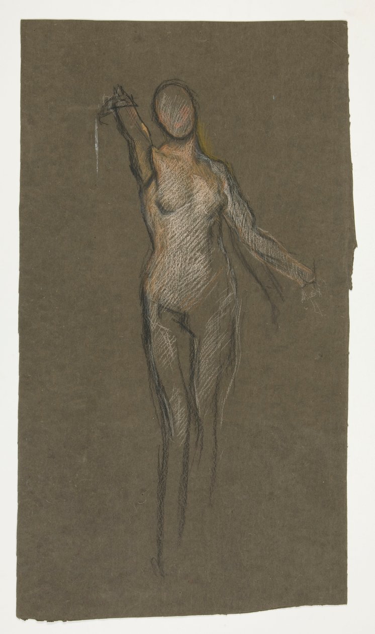 Studie for sentral figur i av Edwin Austin Abbey
