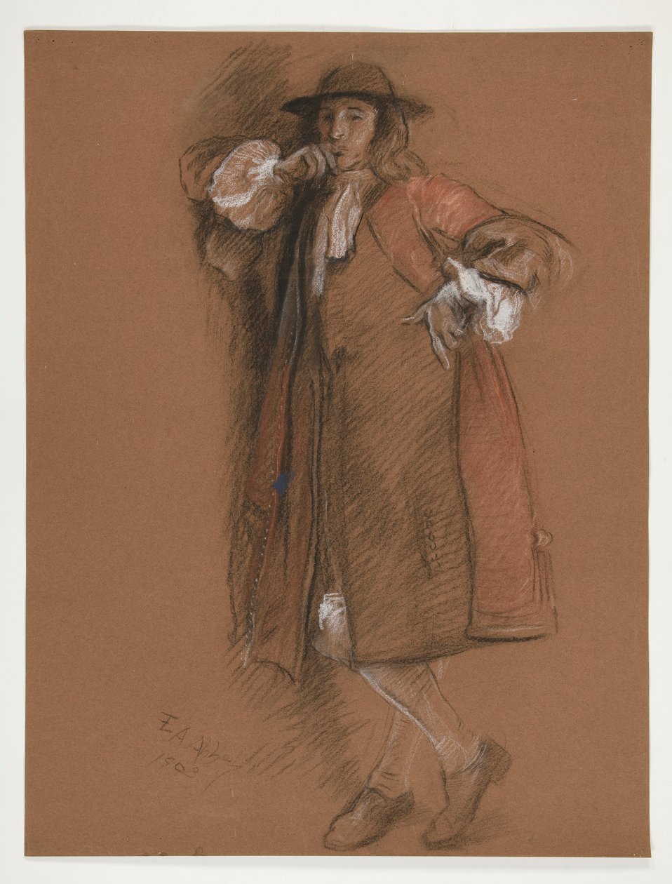 Studer for figur til venstre inn av Edwin Austin Abbey
