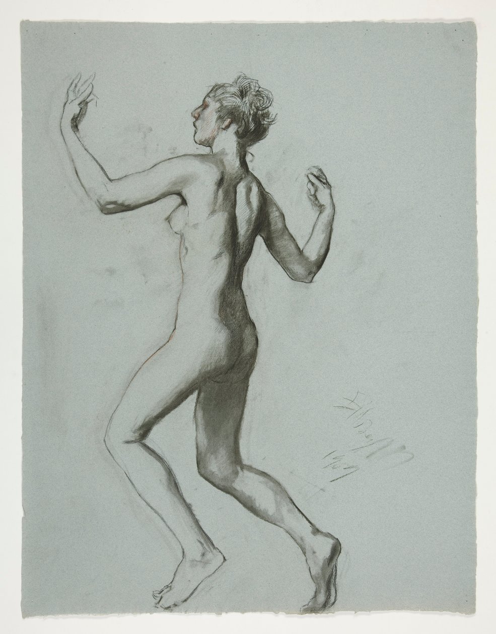 Studer for figur 10 om morgenen av Edwin Austin Abbey