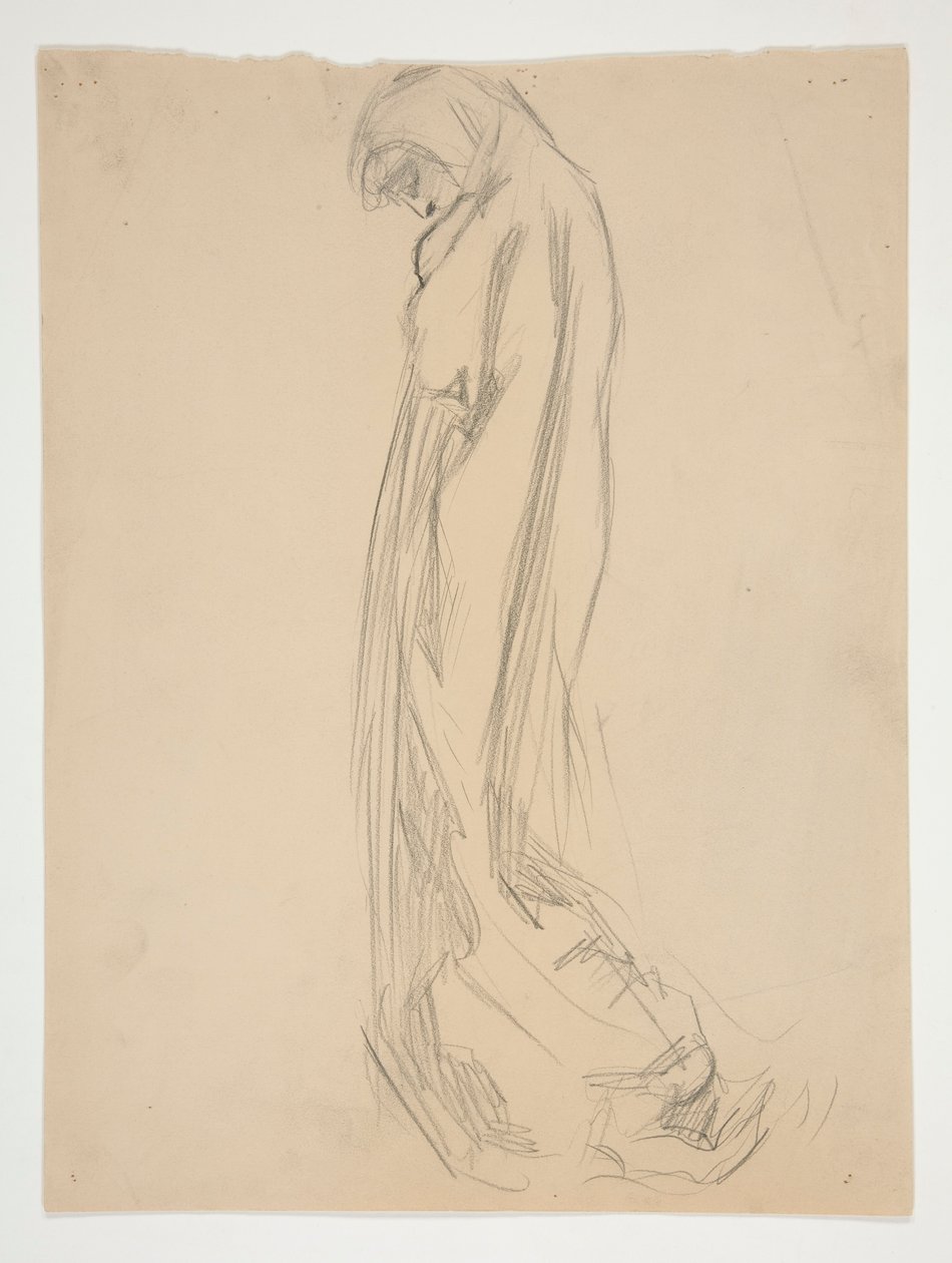 Studie for figur på 22:00 in av Edwin Austin Abbey