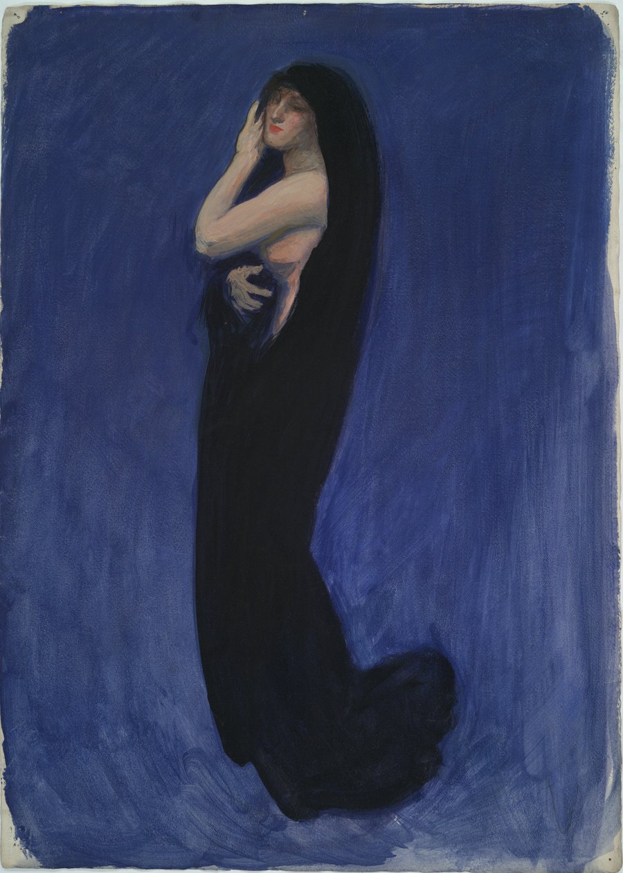 Studer for figuren 4 am in av Edwin Austin Abbey