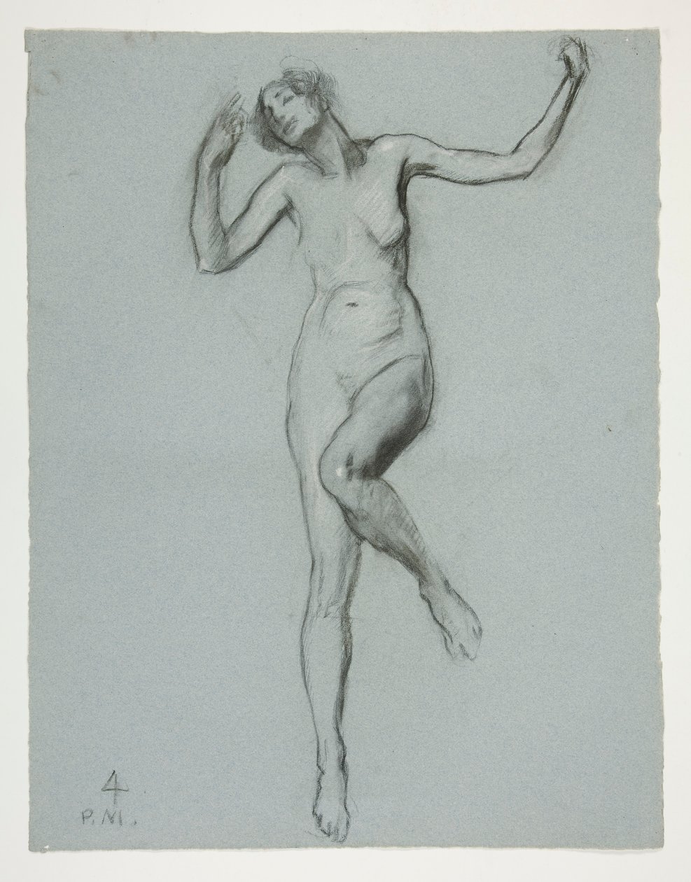 Studie for figur på 16:00 in av Edwin Austin Abbey