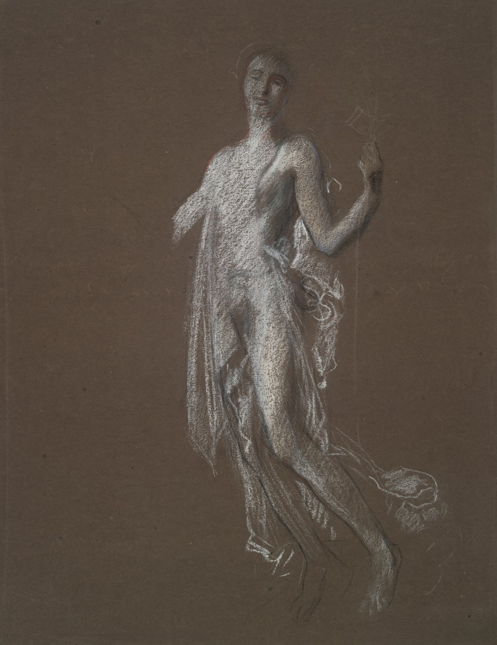 Studie for figur på 5 am(?) in av Edwin Austin Abbey