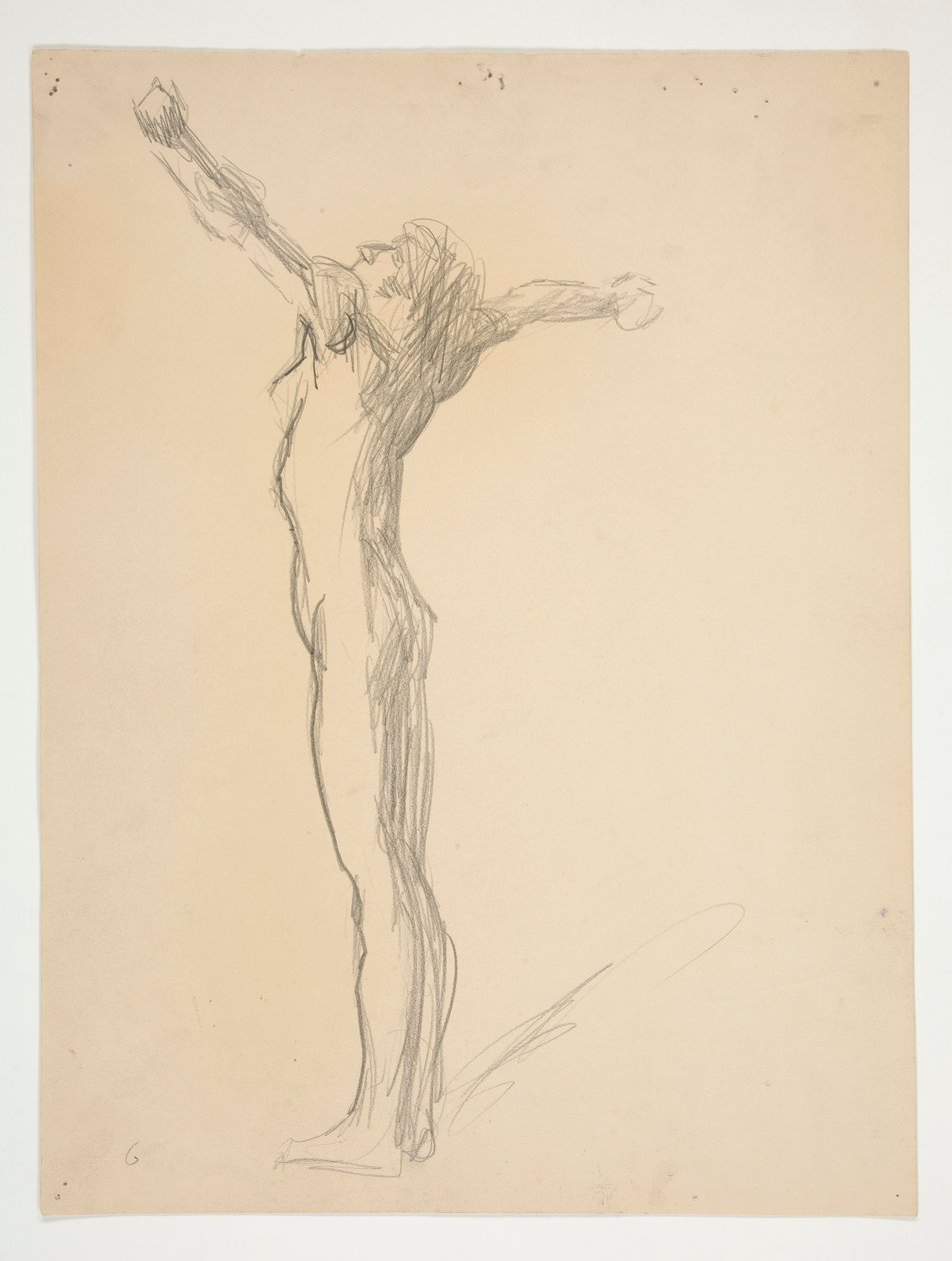 Studie for figur av 6 am for av Edwin Austin Abbey