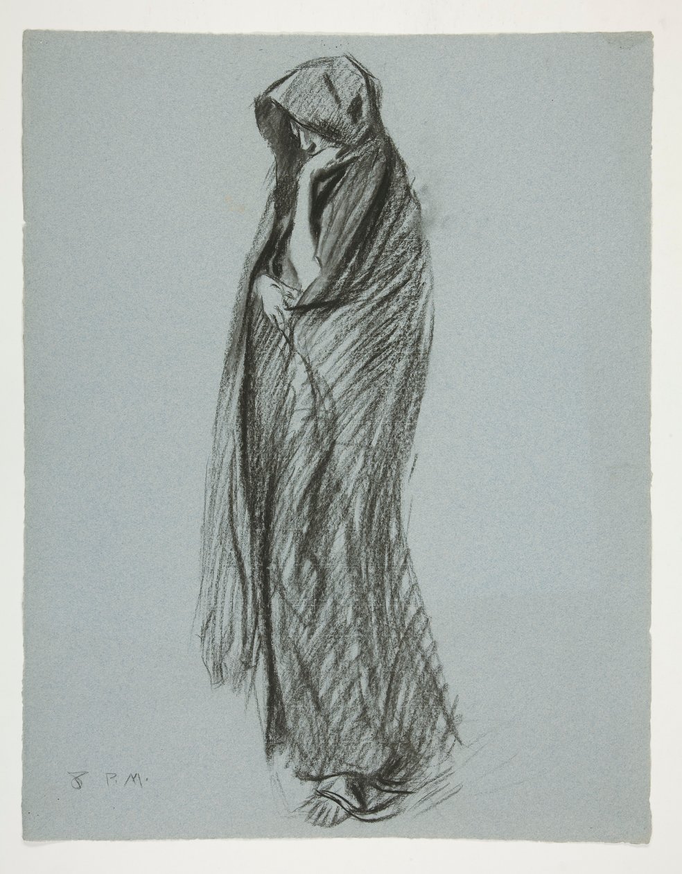 Studie for figur på 8 pm in av Edwin Austin Abbey