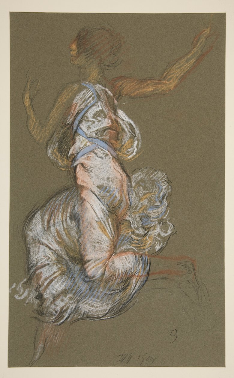 Studer for figur av 9 am in av Edwin Austin Abbey