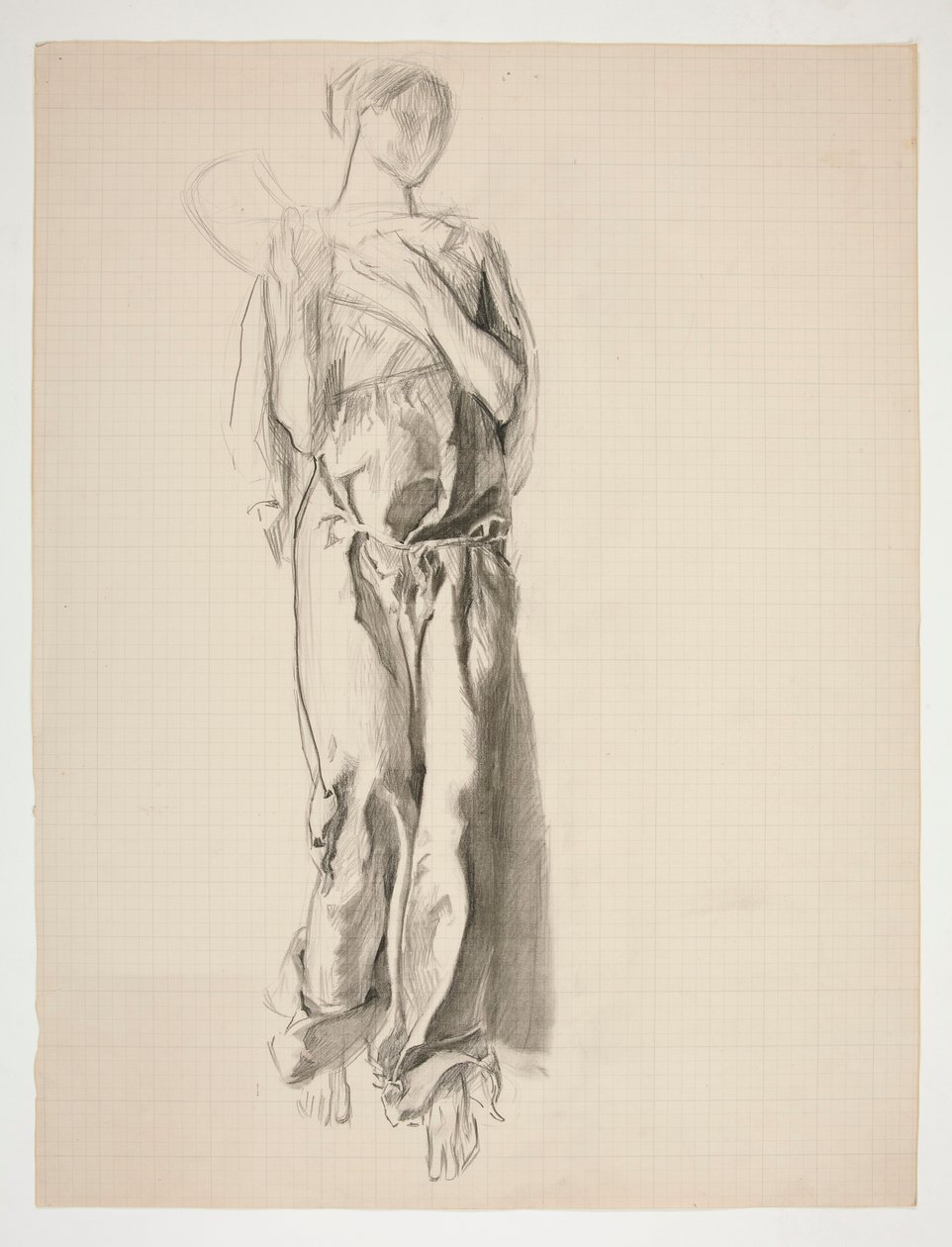 Studie for figur av overflod i veggmaleriet, Science Revealing the Treasures of the Earth, ved State Capitol-bygningen i Harrisburg, Pennsylvania av Edwin Austin Abbey