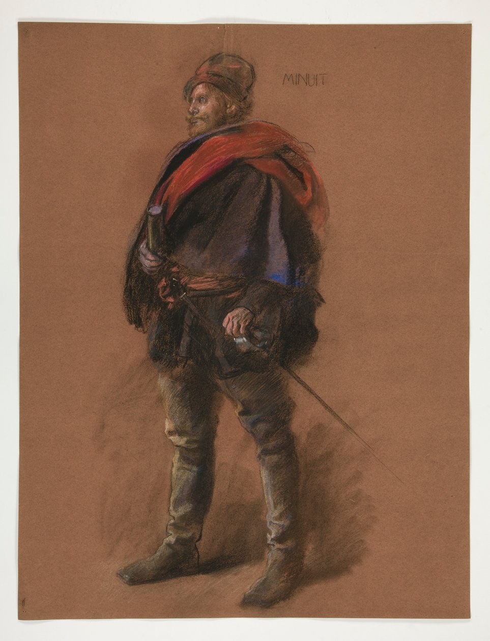 Studie for skikkelse av kaptein Peter Minuit i av Edwin Austin Abbey