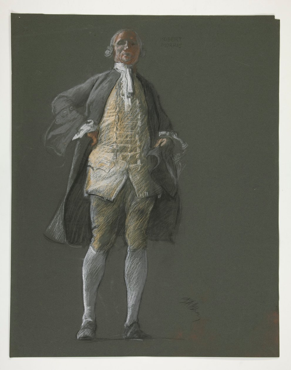 Studie for figuren til representanten Robert Morris i av Edwin Austin Abbey
