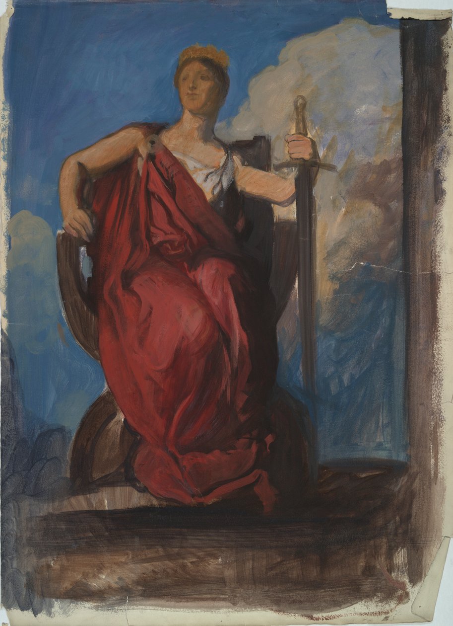 Studie for figur av The Genius of Pennsylvania i av Edwin Austin Abbey