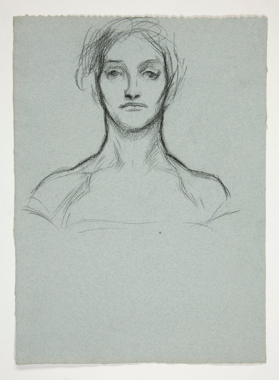 Studie for pastell (.2228): Portrett av en ung kvinne av Edwin Austin Abbey