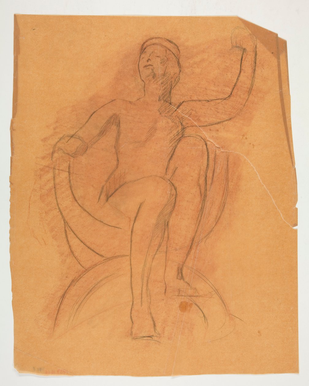 Studie for Genius of State-figuren i av Edwin Austin Abbey
