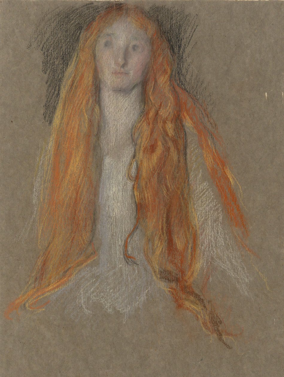 Studie for lederen av Ophelia, i The Play Scene, i Hamlet av Edwin Austin Abbey