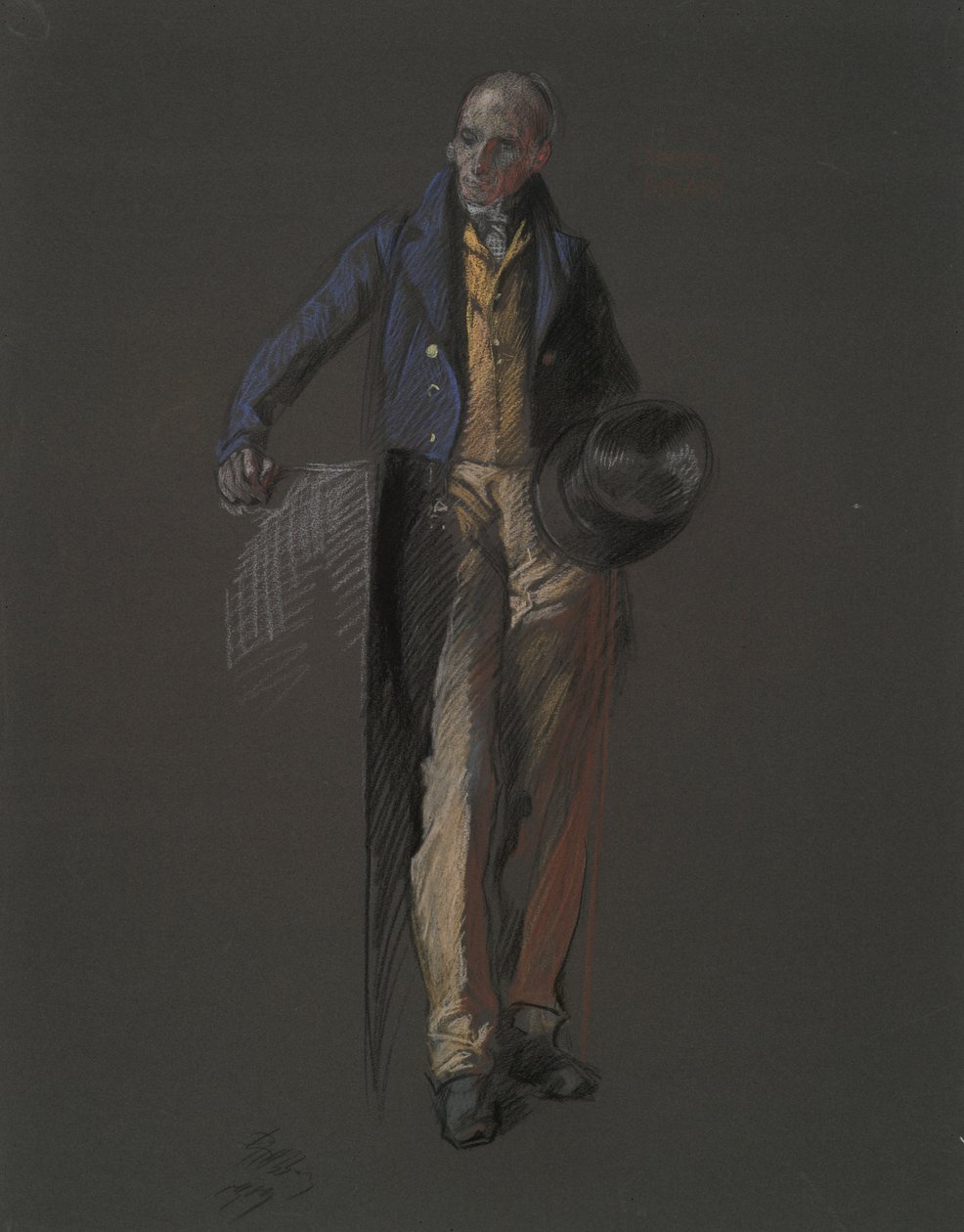 Studie for figuren til Stephan Girard, i av Edwin Austin Abbey