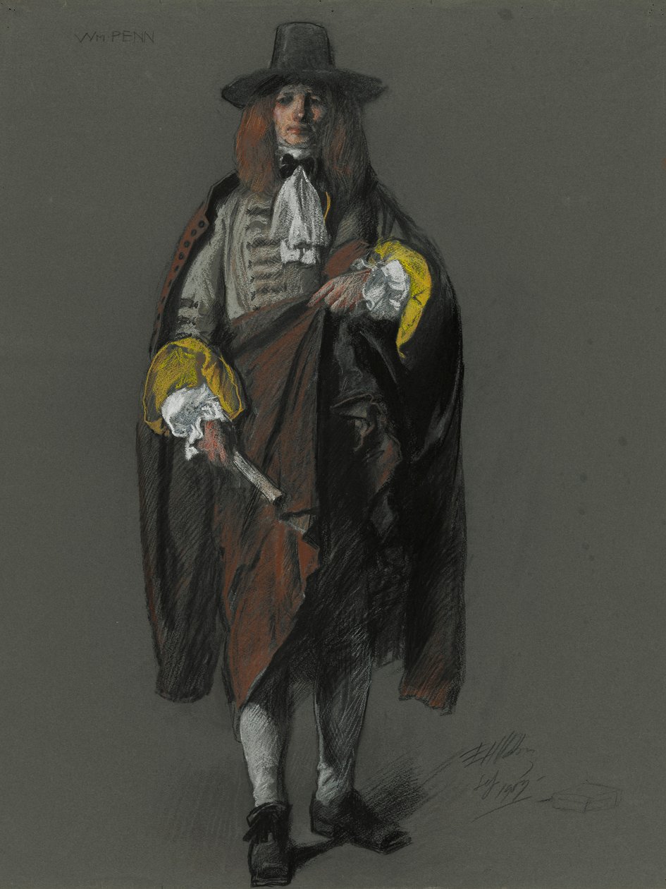 Studer for figuren til William Penn i av Edwin Austin Abbey