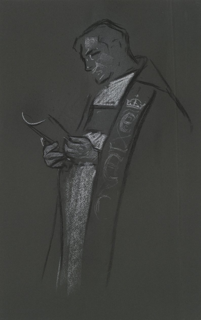 Studie av biskop for kroning av Edward VII av Edwin Austin Abbey