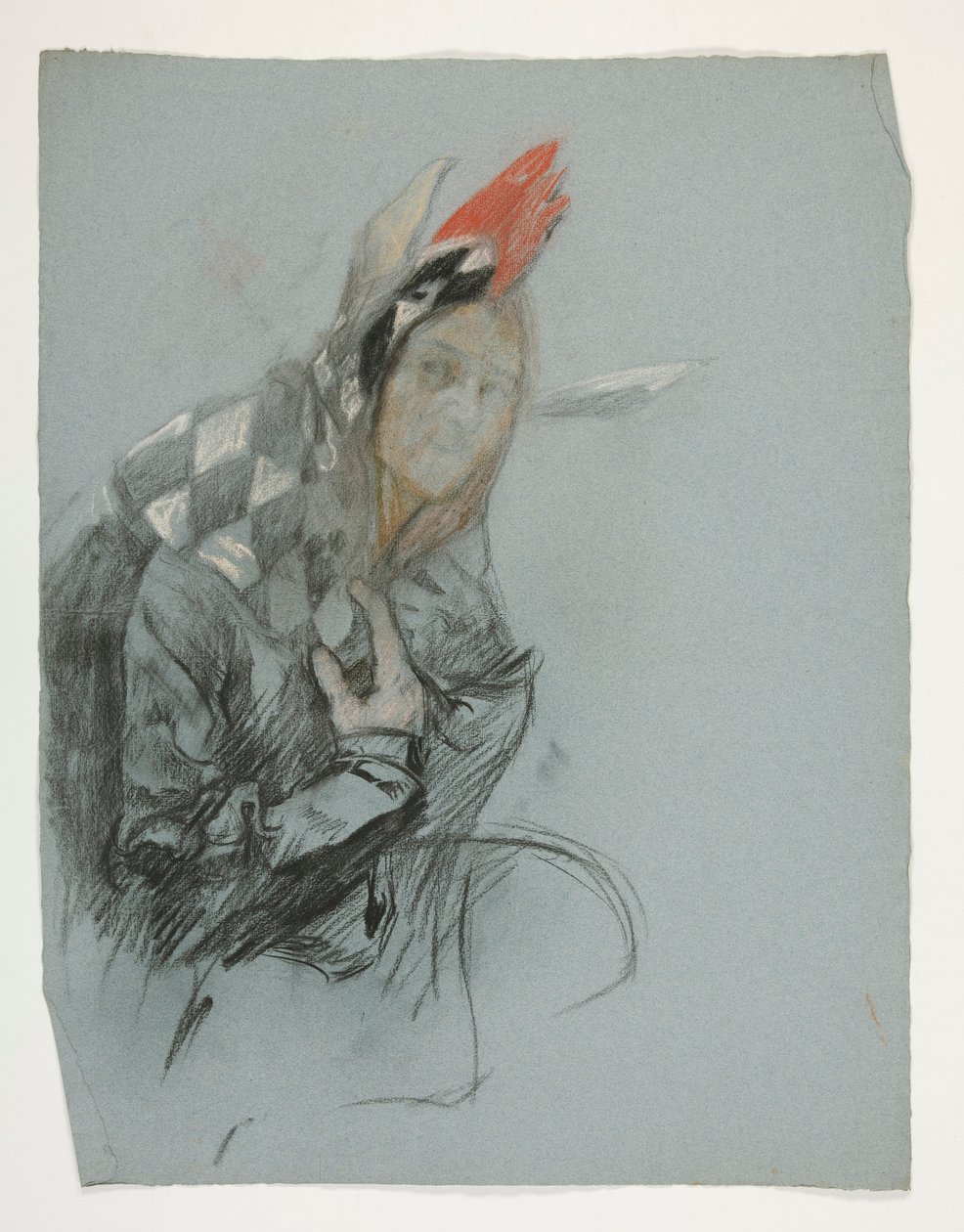Studie av Jester (ubrukt), for Quest of the Holy Grail (en serie på femten malerier for Boston Public Library, fullført i 1901) av Edwin Austin Abbey