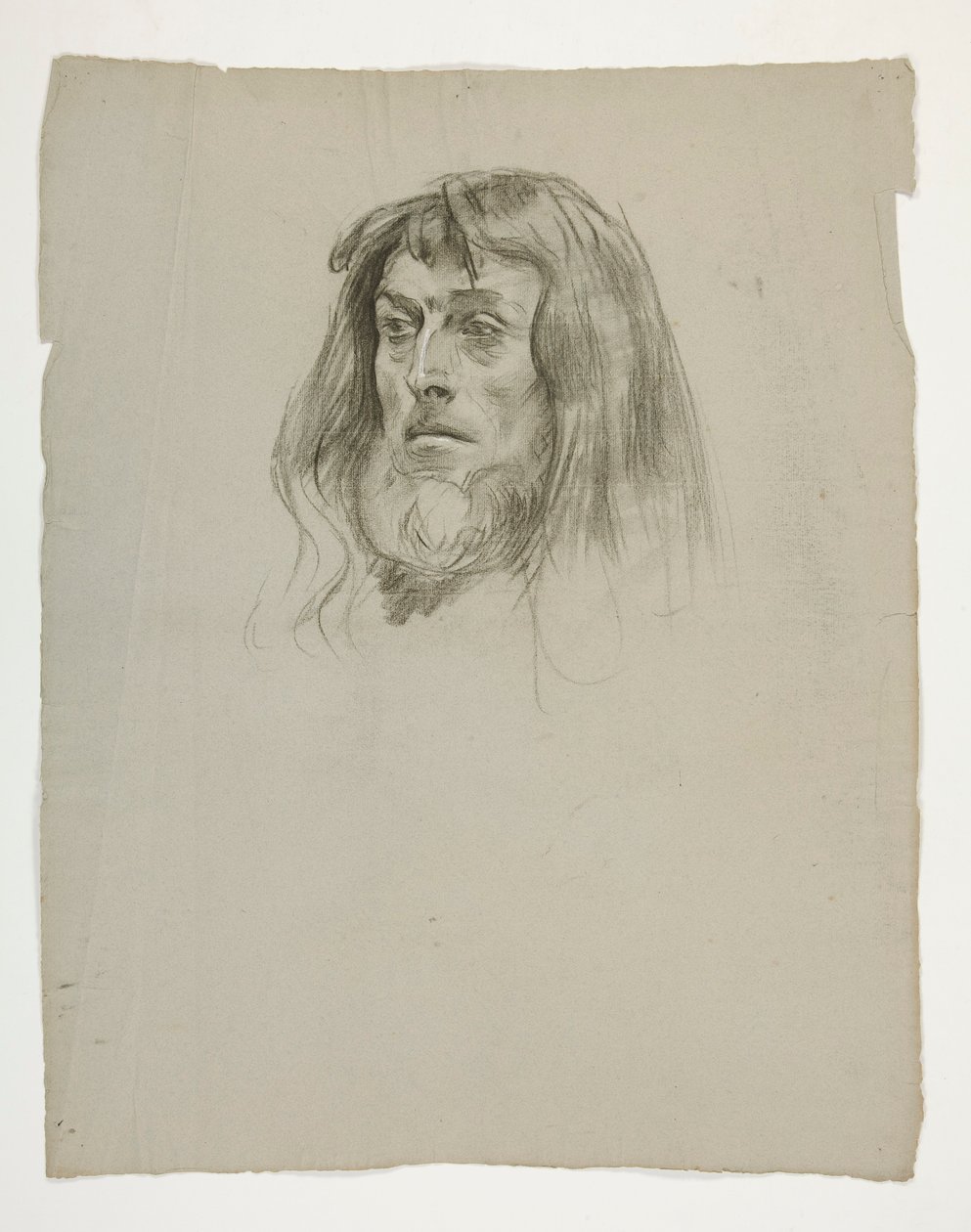 Studie av et hode for kong Arthur av Edwin Austin Abbey