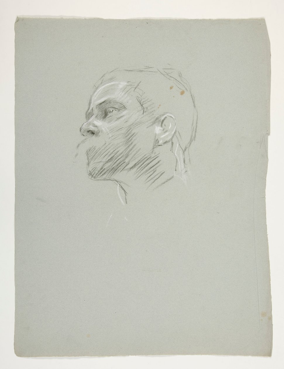 Studie av et hode, for kong Arthur av Edwin Austin Abbey