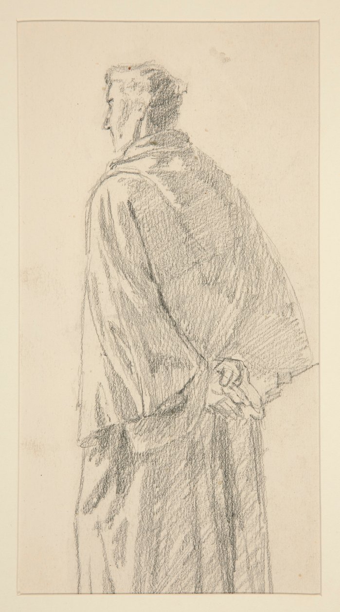 Studie av en mann i kappe av Edwin Austin Abbey