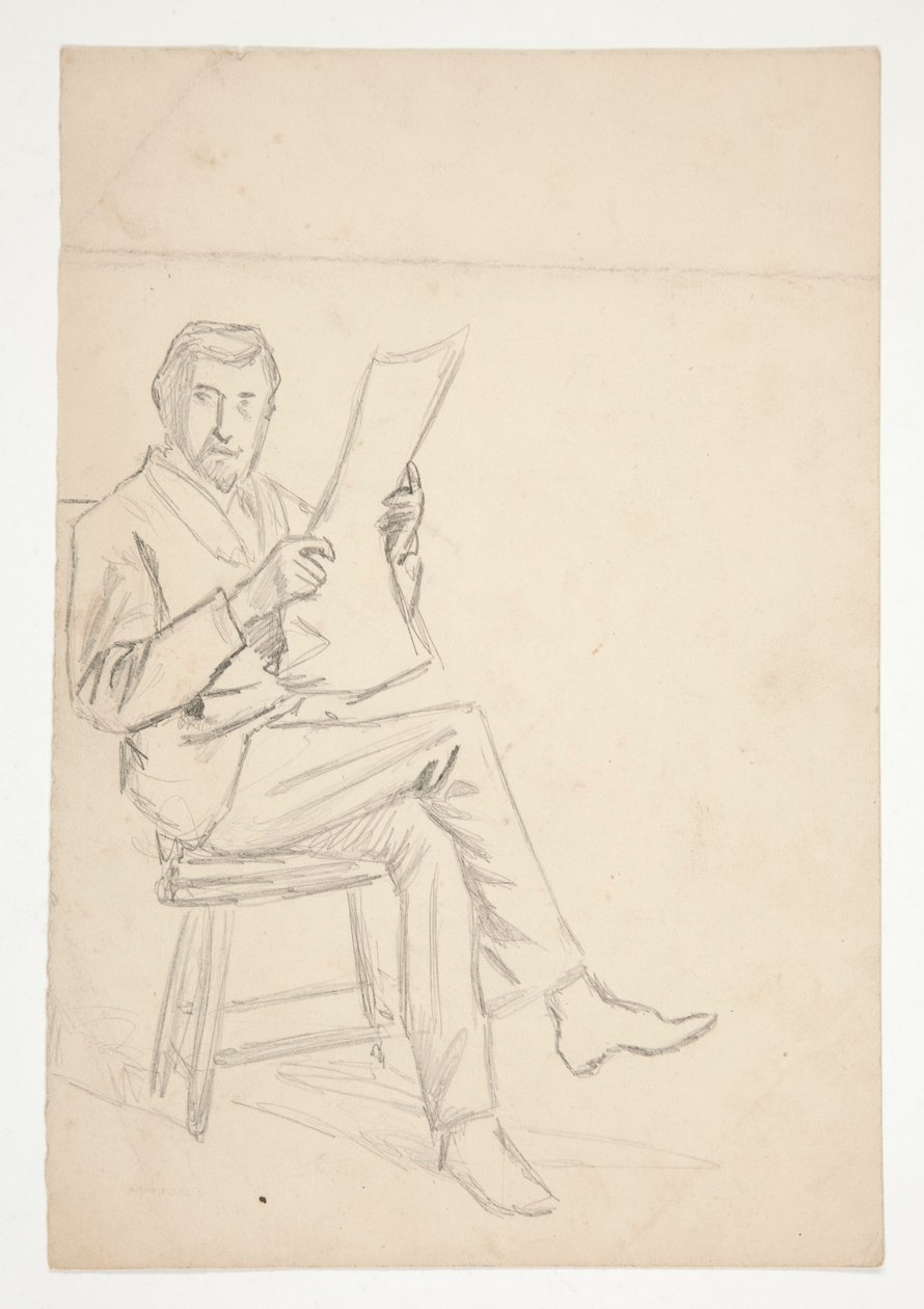 Studie av en mann som leser av Edwin Austin Abbey